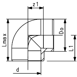 Bild von +GF+ ecoFIT Winkel 90° PE80 d20-110mm, Grösse: 40, Art.Nr.: 733100109