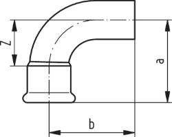 Bild von +GF+ PRESS-FIT Wasser Bogen 90° Kupfer, d mm: 108, Art.Nr.: 767600113