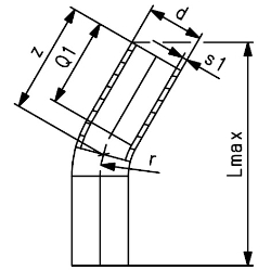 Bild von +GF+ ELGEF Plus Bogen 30° PE100 d90-1000mm / SDR17 / Langschenklige Version, de mm: 125, Art.Nr.: 753060815