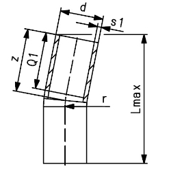 Bild von +GF+ ELGEF Plus Bogen 11° PE100 d90-1000mm / SDR17 / Langschenklige Version, de mm: 225, Art.Nr.: 753090820