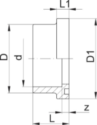 Bild von +GF+ Bundbuchse PVC-U Dichtfläche mit O-Ring Nut metrisch, Grösse: 140, Art.Nr.: 721810116