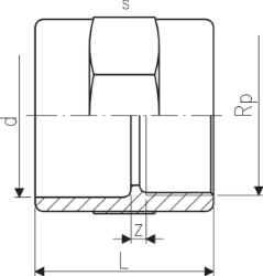 Bild von +GF+ Übergangsmuffe PVC-U metrisch Rp, Grösse: 75‑21/2", Art.Nr.: 721916012