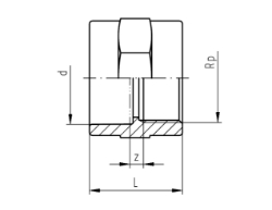 Bild von +GF+ SYGEF Standard Übergangsmuffe Innengewinde Rp PN16, Grösse: 20‑ 1/2", Art.Nr.: 735910206