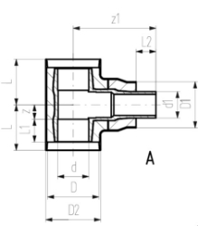 Bild von +GF+ COOL-FIT 4.0 T90° reduziert SDR11 d32-d225, d mm: 225, Art.Nr.: 738204268