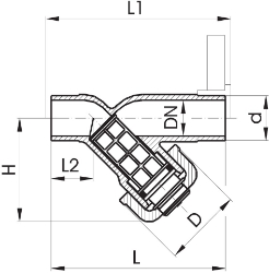 Bild von +GF+ Schmutzfänger Typ 305 PVC-U Gehäuse transparent mit Klebestutzen metrisch, Grösse: 20, Art.Nr.: 192305349