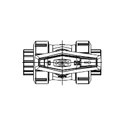 Bild von +GF+ 3-Weg Kugelhahn Typ 543 Pro PVC-U Vertikal/L-Bohrung Mit Klebemuffen metrisch, d mm: 32, Art.Nr.: 161543404