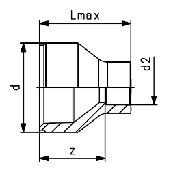 Bild von +GF+ ecoFIT Reduktion PE80 d25-110mm, Grösse: 50‑32, Art.Nr.: 733910353