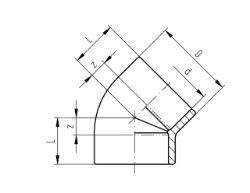 Bild von +GF+ SYGEF Standard Winkel 45° PN16, Grösse: 16, Art.Nr.: 735150105