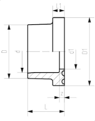 Bild von +GF+ SYGEF Standard Bundbuchse metrisch Dichtfläche gerillt PN16, Grösse: 63, Art.Nr.: 735790211