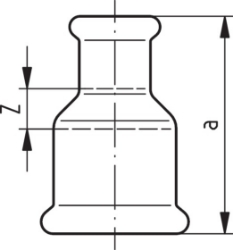 Bild von +GF+ PRESS-FIT Wasser Reduziermuffe Kupfer, d mm: 22 ‑ 15, Art.Nr.: 767624008