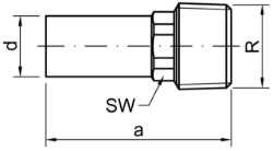 Bild von +GF+ PRESS-FIT Wasser Übergangsnippel Siliziumbronze, d mm: 28, Art.Nr.: 767628011