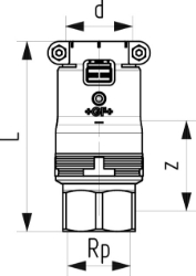 Bild von +GF+ INSTAFLEX Übergang PB/Messing Elektroschweiss-Übergang / Innengewinde, d mm: 16, Art.Nr.: 761069702