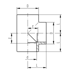 Bild von +GF+ SYGEF Standard T 90° egal PN16, Grösse: 20, Art.Nr.: 735200106