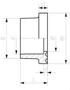 Bild von +GF+ ecoFIT Bundbuchse PE100 d20-110mm / SDR 17 / Dichtfläche flach/gerillt, Grösse: 90, Art.Nr.: 753790213