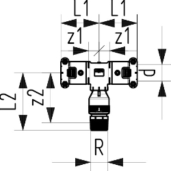 Bild von +GF+ INSTAFLEX Elektroschweiss T-Stück PB/Messing Mit Anschluss auf Aussengewinde, d mm: 25, Art.Nr.: 761069738