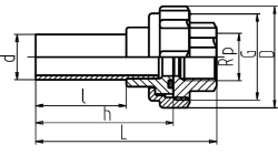 Bild von +GF+ INSTAFLEX Übergangs-Verschraubung PB/Messing Mit Stutzen für Elektroschweissen und Muffenschweissen / Innengewinde, d mm: 40, Art.Nr.: 760857211