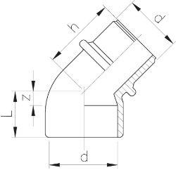 Bild von +GF+ INSTAFLEX Winkel 45° PB Mit Muffe-Stutzen, d mm: 20, Art.Nr.: 761066908