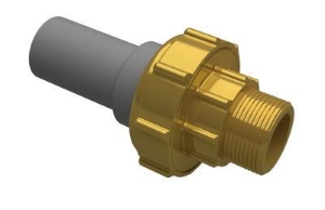 Bild von +GF+ INSTAFLEX Übergangs-Verschraubung PB/Messing Mit Stutzen für Elektroschweissen und Muffenschweissen / Aussengewinde, d mm: 25, Art.Nr.: 760857202