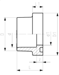 Bild von +GF+ SYGEF Standard Bundbuchse mit Nut PN16, Grösse: 32, Art.Nr.: 735810108